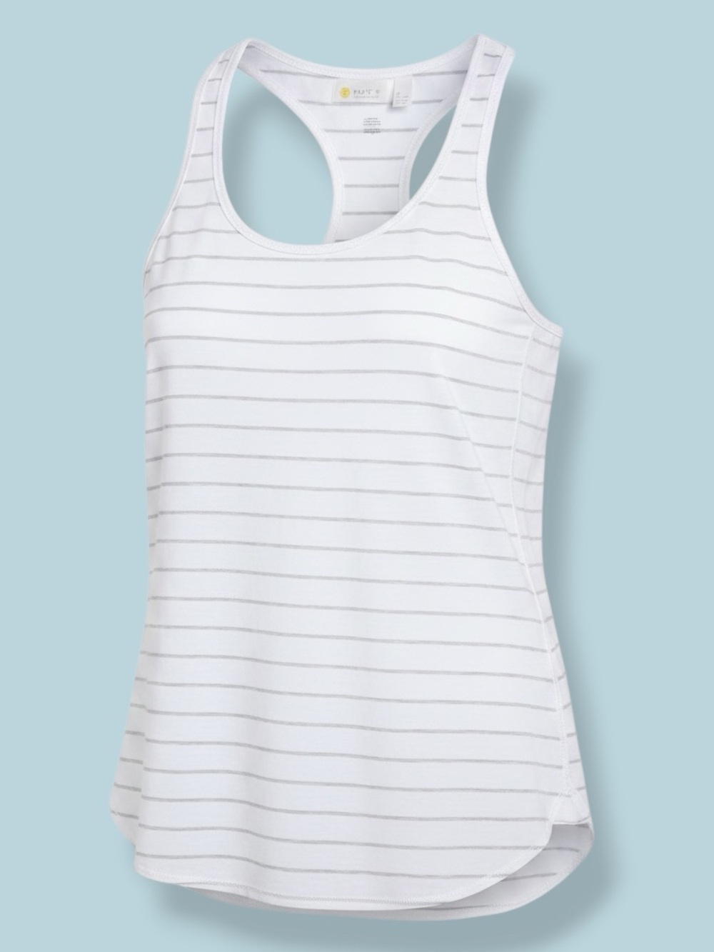 Zella Racerback Athletic Tank White Semi Sheer Burnout Stripe - Size L